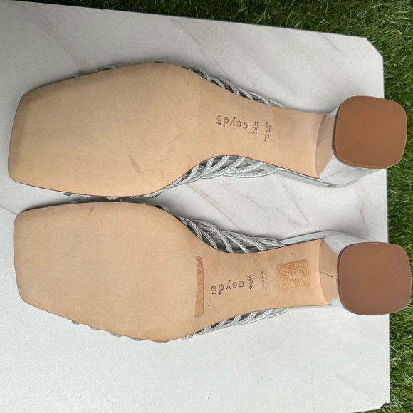 AEYDE
'PEARL' MULTI-STRAP BLOCK HEEL
SANDALS SILVER 39.5 US 9.5 - Picture 11 of 14